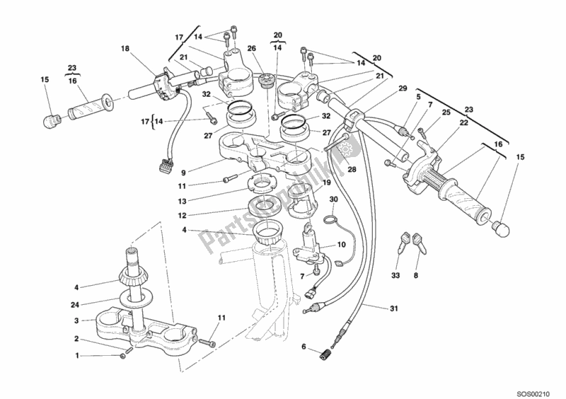 Tutte le parti per il Manubrio del Ducati Supersport 1000 SS 2005
